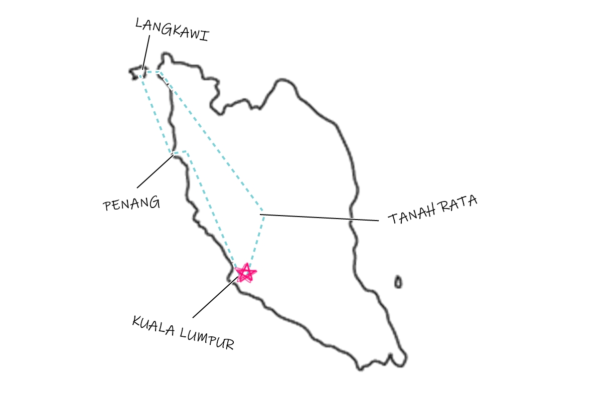 Malysia Map Itinerary